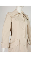 1970s Italian Beige Cotton Maxi Trench Coat