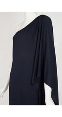 1975-76 F/W Black Jersey One-Shoulder Grecian Gown