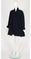 1990-91 F/W Black Angora & Cashmere Swing Scarf Coat