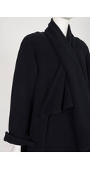 1990-91 F/W Black Angora & Cashmere Swing Scarf Coat