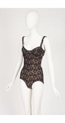 2000s Reissue Lace Nude Illusion One-Piece Swimsuit