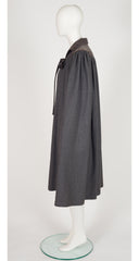 1981 F/W Gray Wool & Velvet Collared Cape