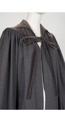1981 F/W Gray Wool & Velvet Collared Cape