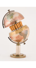 1950s Mid-Century Brass Globe Cigarette Dispenser