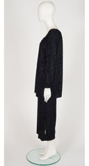 1985-86 F/W Black Glitter Jersey Convertible Evening Dress