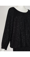 1985-86 F/W Black Glitter Jersey Convertible Evening Dress