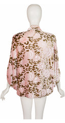 1980s Floral Lurex Burnout Velvet Batwing Jacket