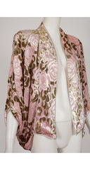 1980s Floral Lurex Burnout Velvet Batwing Jacket