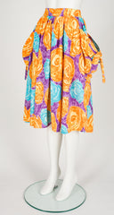 1980s Abstract Print Cotton Pocket Skirt