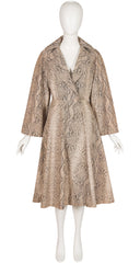 1970s Python Print Cotton Fit & Flare Trench Coat