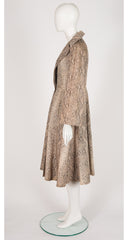 1970s Python Print Cotton Fit & Flare Trench Coat