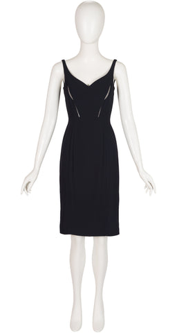 1999 S/S Black Sheer Cut-Out Sheath Dress