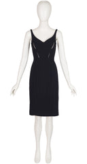 1999 S/S Black Sheer Cut-Out Sheath Dress