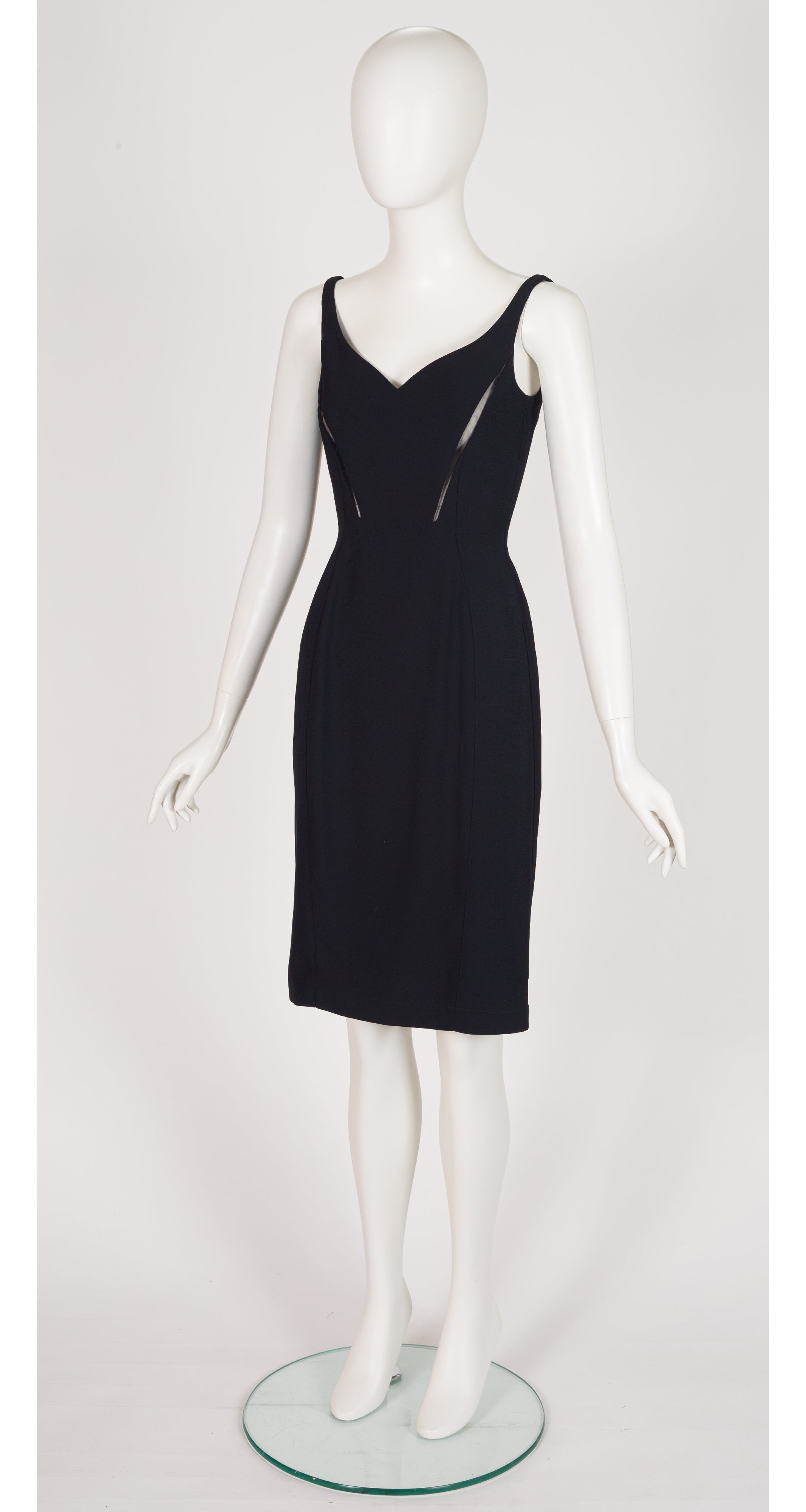 1999 S/S Black Sheer Cut-Out Sheath Dress