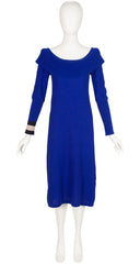 1982 S/S Indigo Wool Knit Ruffle Collar Dress
