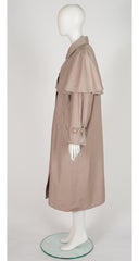 1980s Beige Fur-Lined Oversized Capelet Raincoat