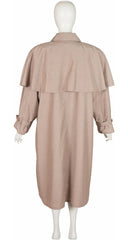 1980s Beige Fur-Lined Oversized Capelet Raincoat