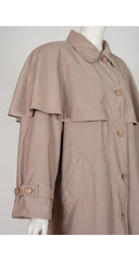 1980s Beige Fur-Lined Oversized Capelet Raincoat