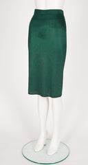 1986 S/S Green Knit Snap-Up Pencil Skirt
