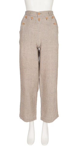1999 Beige Linen High-Waisted Sailor Pants