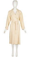 1976 S/S Cream Wool Double-Breasted Trench Coat