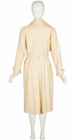 1976 S/S Cream Wool Double-Breasted Trench Coat