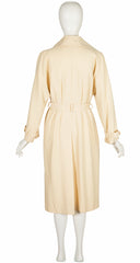 1976 S/S Cream Wool Double-Breasted Trench Coat