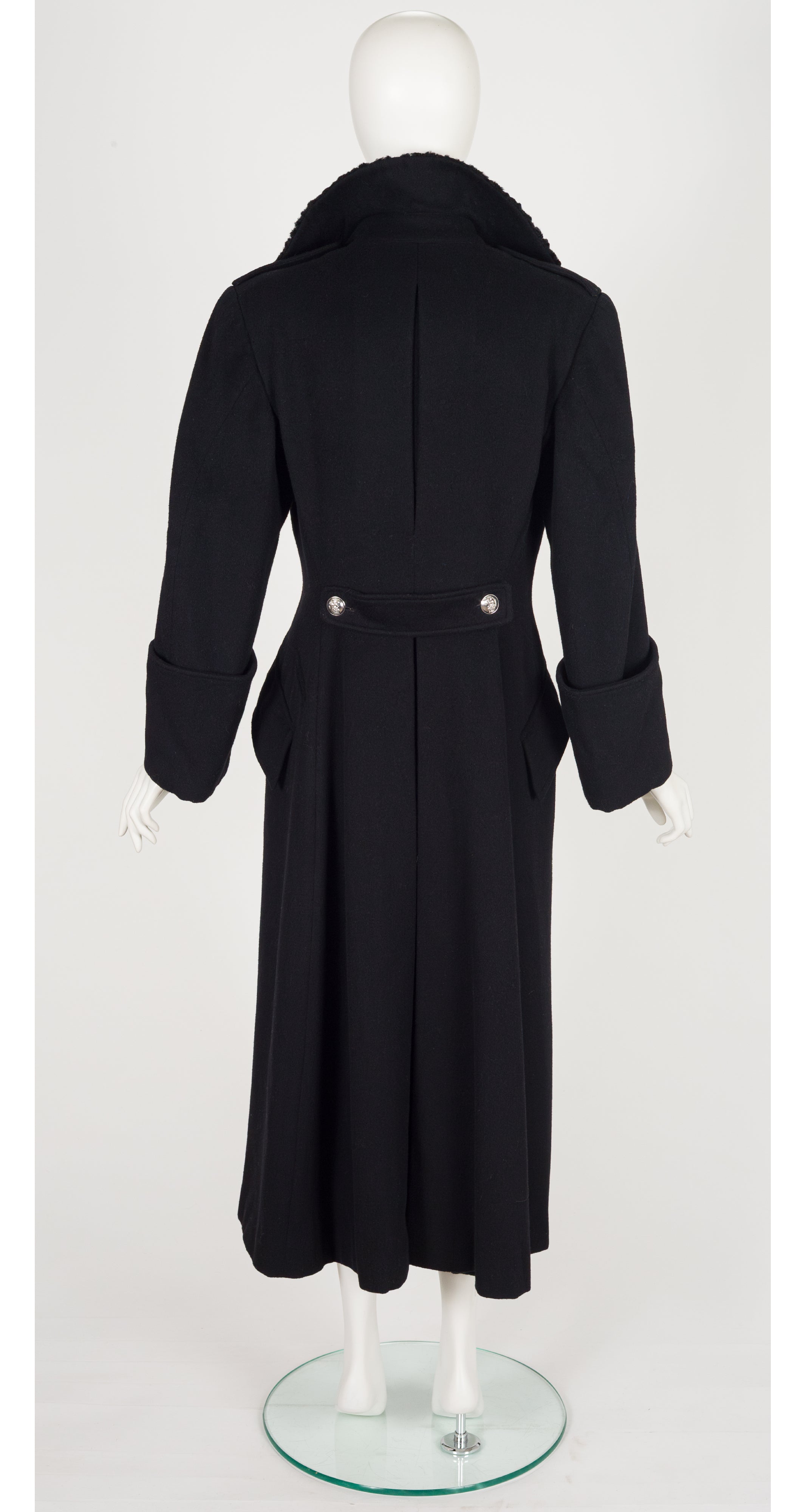 1993-94 F/W Astrakhan Black Wool Military Coat