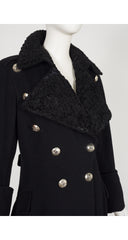 1993-94 F/W Astrakhan Black Wool Military Coat