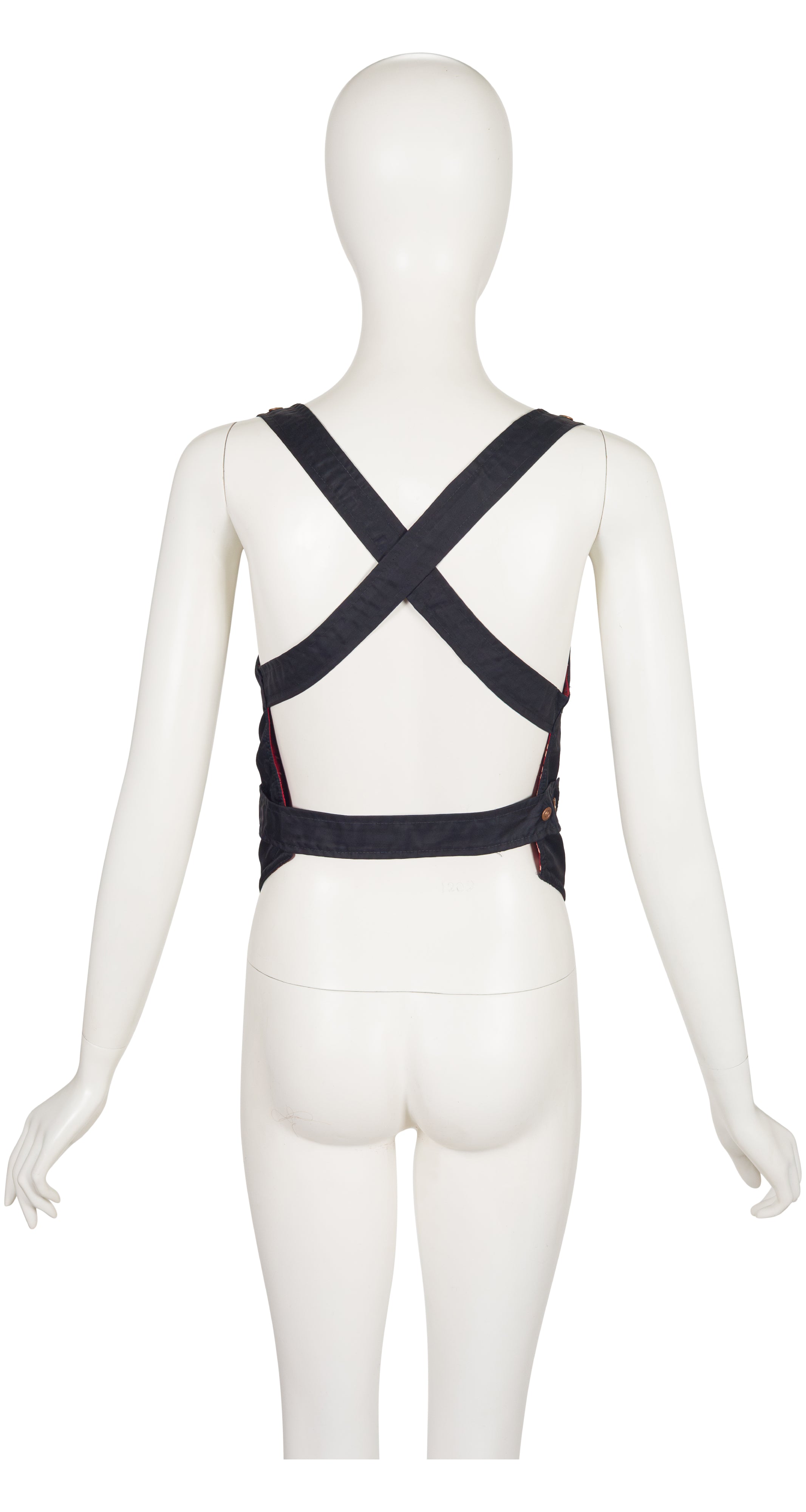 1990s "Safe Sex" Black Nylon Cross-Back Utility Vest