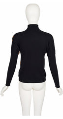 2011 F/W Leopard Face Black Wool Turtleneck Sweater