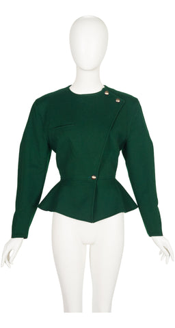 1986-87 F/W Dark Green Wool Peplum Jacket