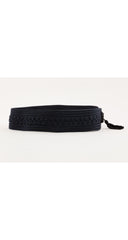 1990s Black Silk Passementerie Adjustable Tassel Belt