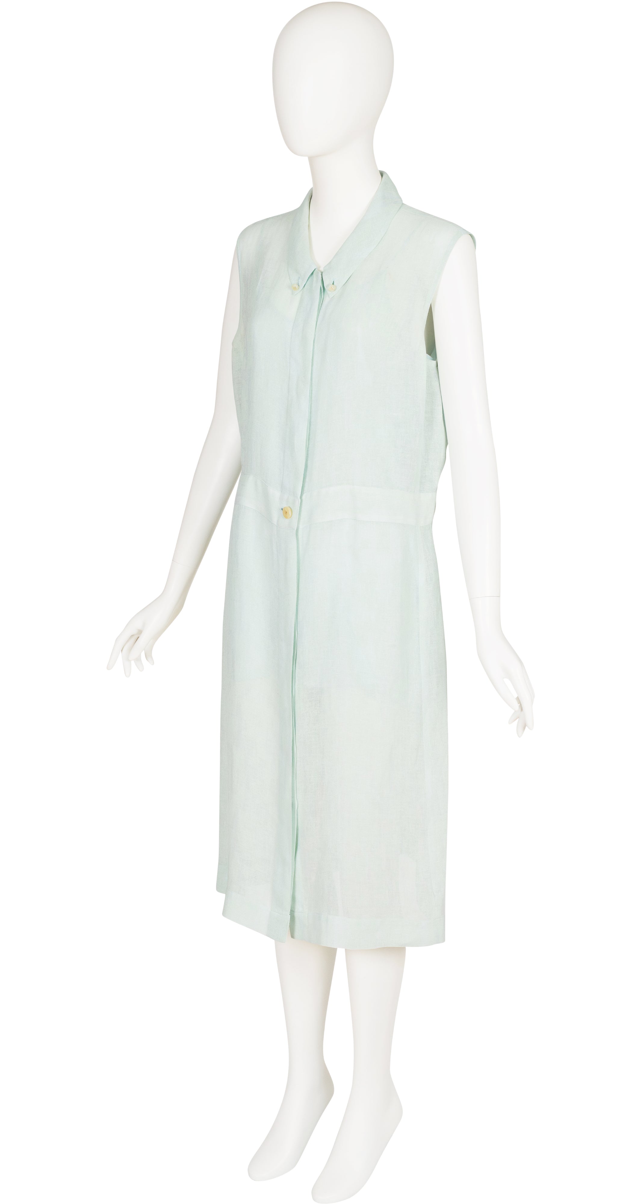 Chanel 1990s Pastel Green Linen Three-Piece Dress Set Featherstone Vintage Chanel 1990s Pastel Green Linen Three-Piece Dress Set Featherstone Vintage
