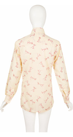 1970s Men's "The Pink Panther" Novelty Print Button-Up Shirt