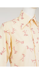 1970s Men's "The Pink Panther" Novelty Print Button-Up Shirt