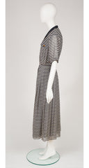 1980s Striped Cotton Voile Button-Up Dress