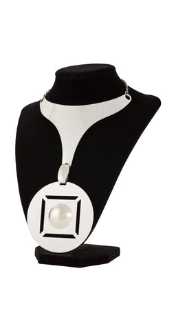 1960s Space Age Chrome Metal Collar Necklace