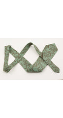 1990s Sage Forest Silhouette Print Silk Twill Tie