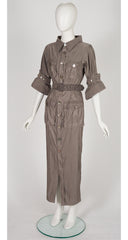2011 S/S Taupe Utility Button-Up Maxi Dress