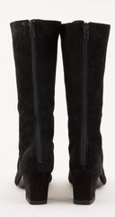 1960s Gold Button Black Suede Go-Go Boots