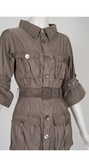 2011 S/S Taupe Utility Button-Up Maxi Dress