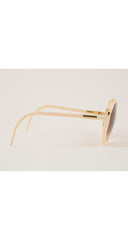 1970s Cream & Gold Gradient Oversized Sunglasses
