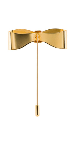 1990s Bow Gold-Tone Stick Pin Brooch