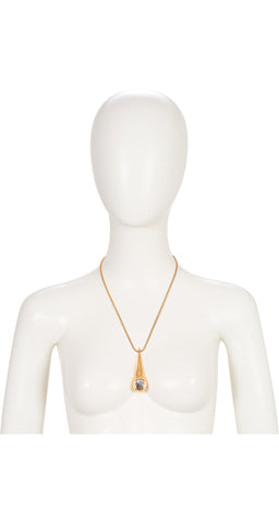 1980s Gold-Plated Faceted Glass Gemstone Jewelry Parure