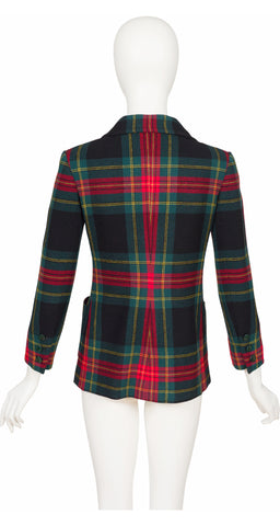 1960s Tartan Print Wool Double-Breasted Jacket