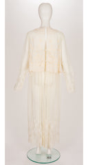 2014 S/S Floral Cream Net Dress & Embellished Top Set