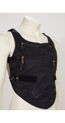 1990s "Safe Sex" Black Nylon Cross-Back Utility Vest