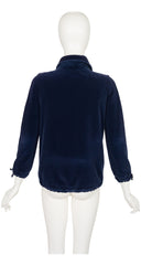 1970s Logo Navy Cotton Velour Zip-Up Jacket