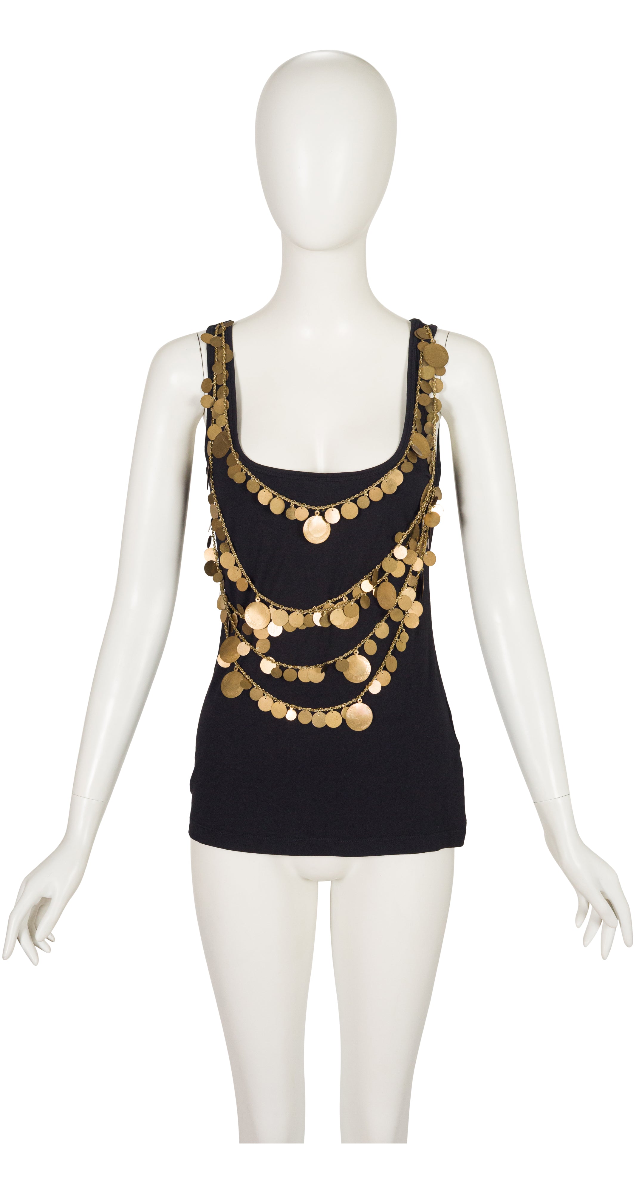 2010 Resort Gold Coin Black Cotton Jersey Tank Top